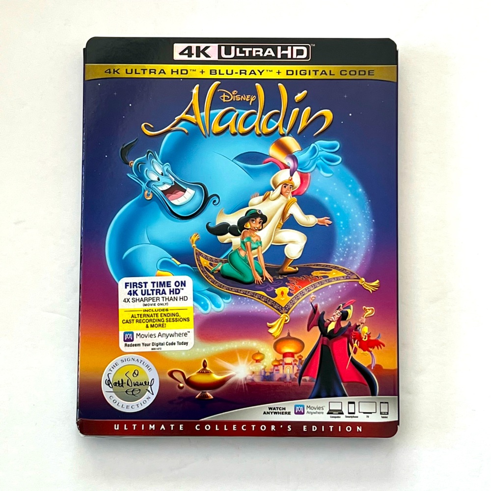Disney Aladdin in 4K Ultra HD + Blu-Ray + Digital Code Signature Collection NEW